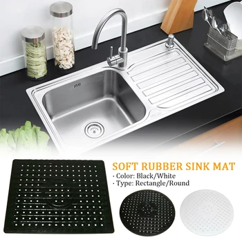 

Soft Rubber Multifunctional Table Heat Insulation Kitchen Bathroom Protector Sink Mat Dishes Home Quick Drain Drying Anti Slip