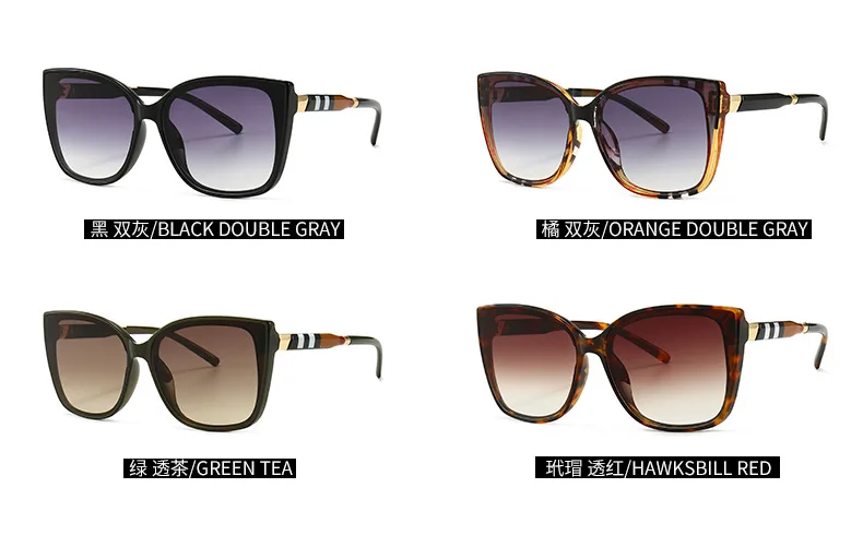 cute sunglasses Explosive cat-eye scottish pattern sunglasses European and American street style INS sunglasses rectangle sunglasses