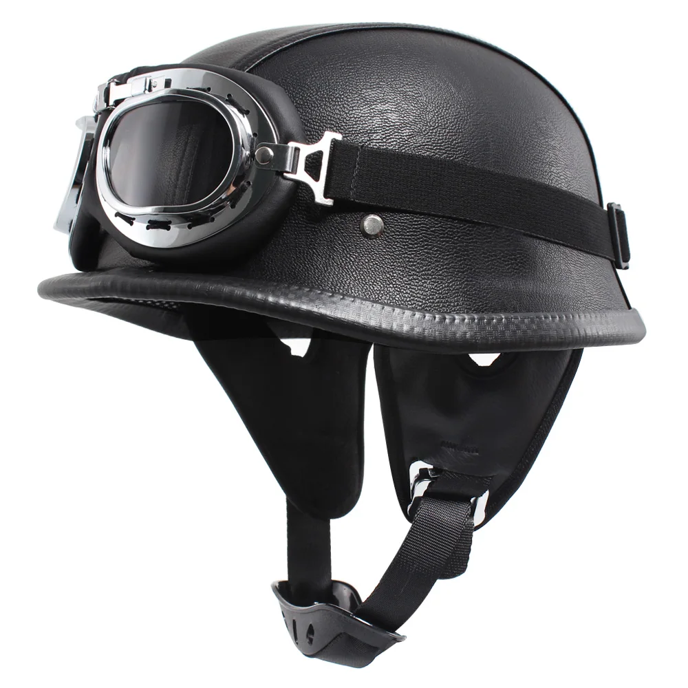 capacete da motocicleta estilo couro do plutônio