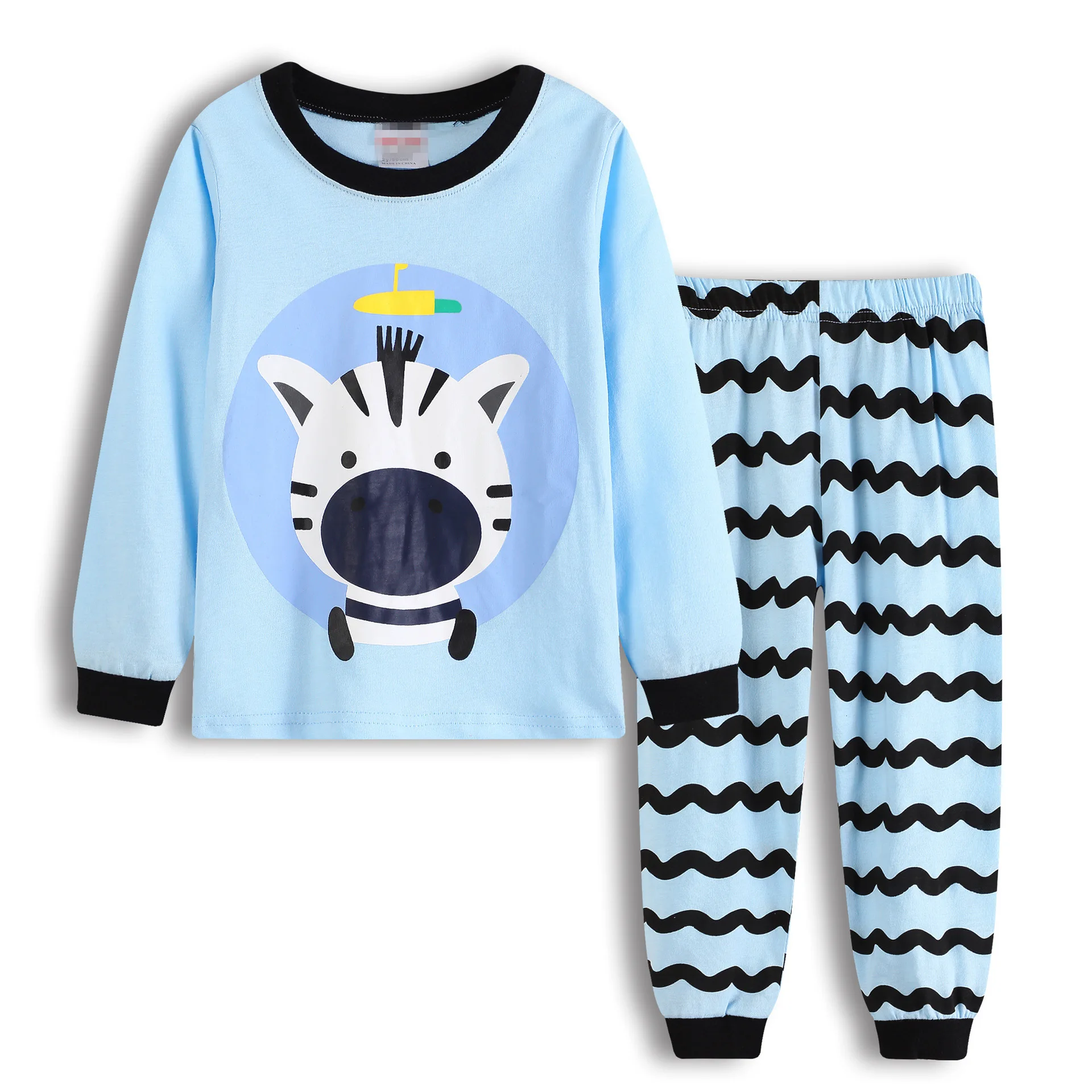 Стиль натуральный хлопок детская одежда из вельвета, для мальчика, для девочек детская одежда с рисунком из мультфильма-молочного крупного рогатого скота комплект домашней одежды, пижамы, K251