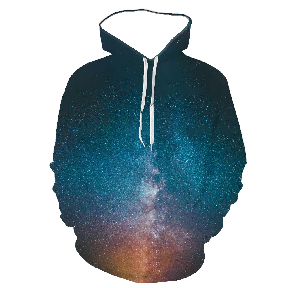 

Starry sky romantic hip-hop 3D hooded pullover sweatshirt full color printing top coat thin section autumn 2020 men and women ho
