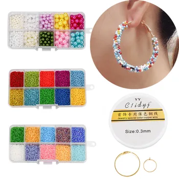 

600-9000Pcs Seed beads Copper Wire Jewelry Making Supplies Set For DIY Bracelet Earring Hook Jewelry Making Kit Accessories