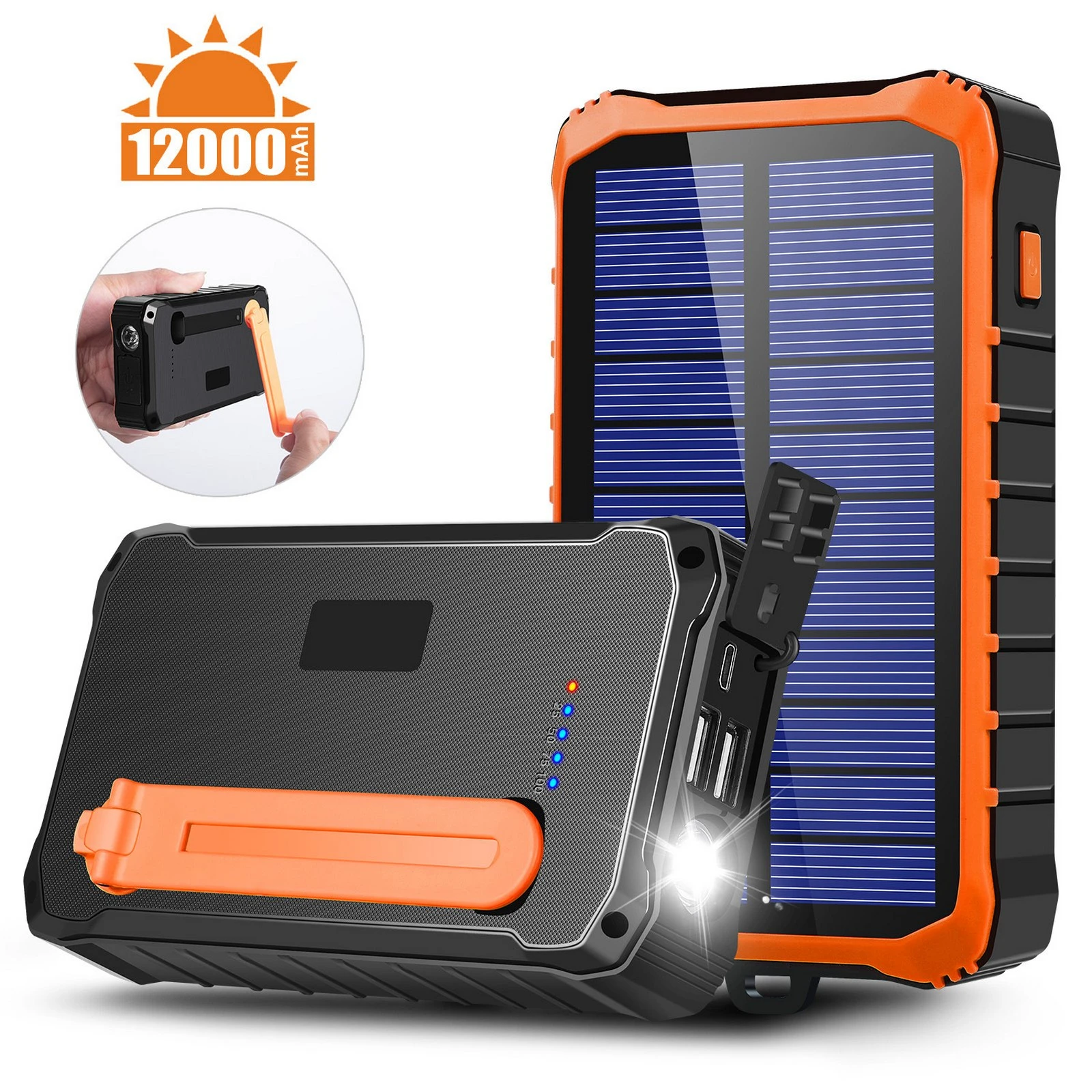 escaleren kousen kleurstof Powerbank Charger Outdoor Light | Portable Solar Charger Crank - 12000mah  Hand Solar - Aliexpress