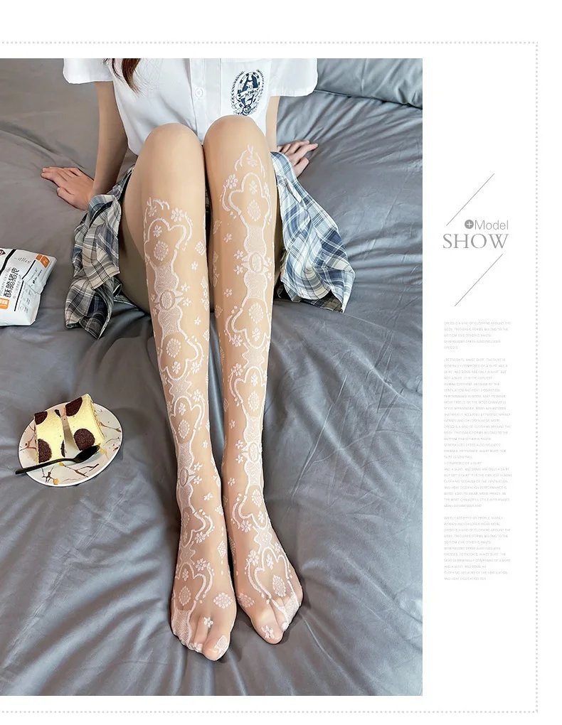 Bride Lace Stockings Lolita Hollowed Out Bottomed Thin Pantyhose Retro Floral Rattan White Stocking Hot Classic Tights