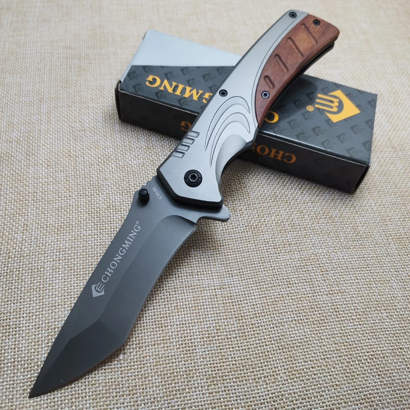 8.6\'\' Damascus 440C Folding Knife Tactical Folding Knife Camping Folding Knife Outdoor Rescue Knife Outdoor Tools Pocket Knife