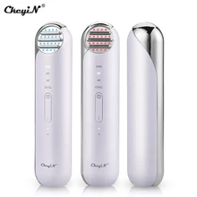

CkeyiN EMS Facial Lifting RF Tightening LED Photon Therapy Anti Wrinkle HF Cool Ice Compress Skin Rejuvenation Beauty Device