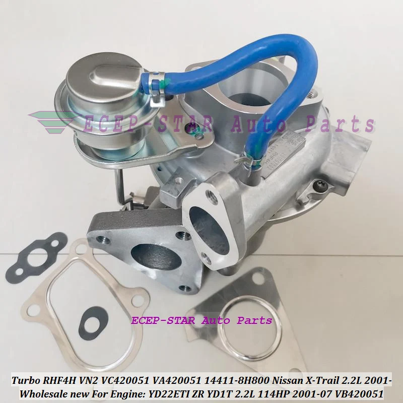 Turbo RHF4H VN2 144118H800 14411 8H800 VC420051 VA420051 VB420051 для Nissan X Trail YD22ETI ZR YD1T 2.2L 114HP ввиде горшка 01