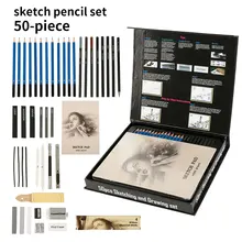 

50Pcs Sketch Pencils Set Professional Art Supplies Wood Draw Pen Pencil Kit for School Students Manga Calligraphy Painting Tool