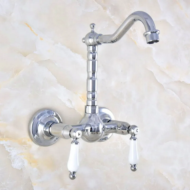 polished-chrome-brass-wall-mounted-bathroom-kitchen-sink-faucet-swivel-spout-mixer-tap-dual-ceramics-handles-levers-mnf575