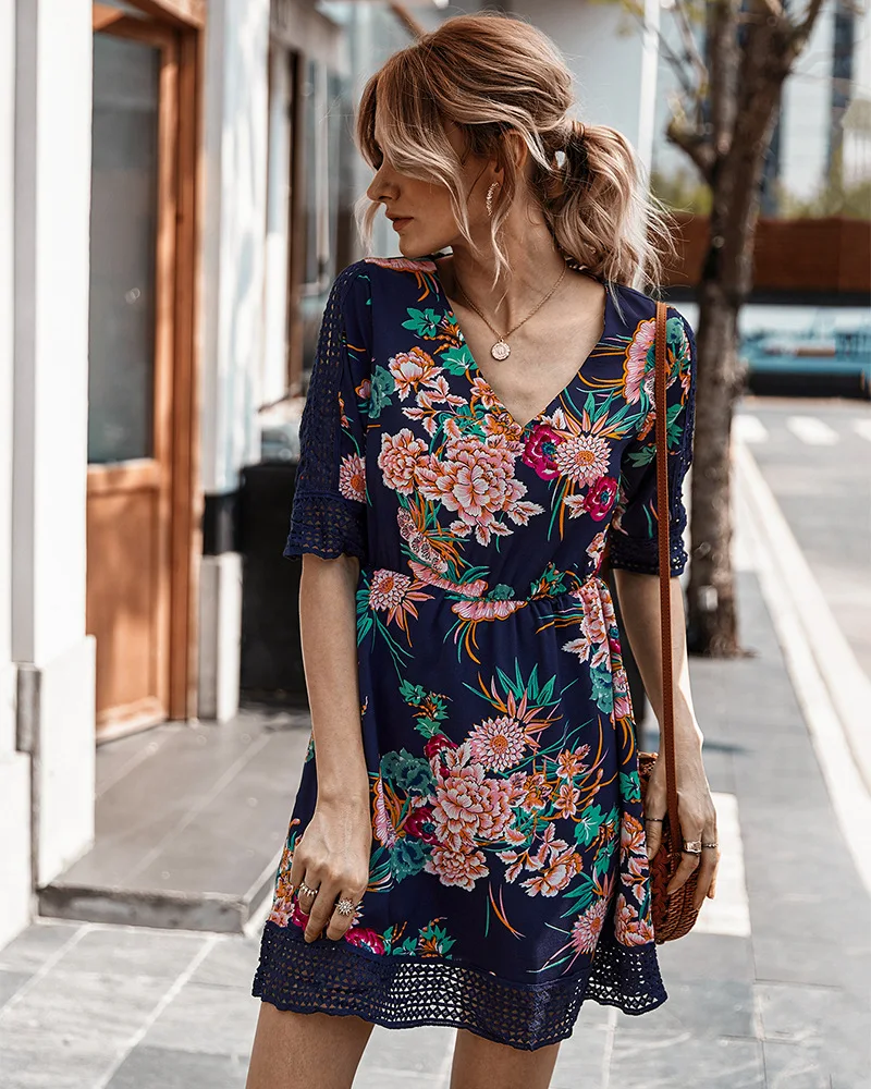 VNeck Mini Party Dress chastett