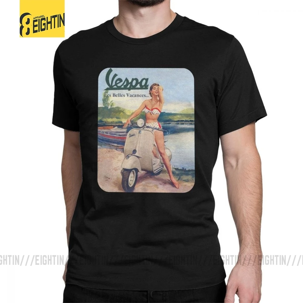Vespa футболка скутер Италия девушка заколка красивая женщина модель забавная для