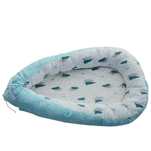 Детский шезлонг, детское гнездо супер мягкий органический хлопок и дышащий новорожденный шезлонг идеально подходит для сна(синий