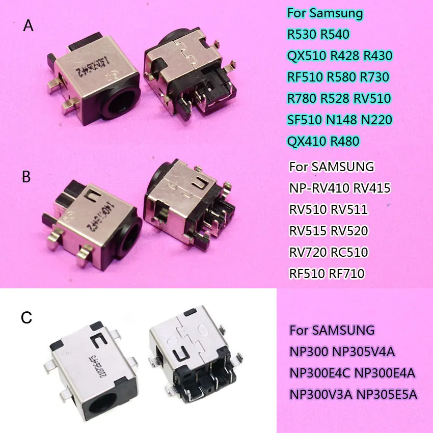 YuXi 2pcs DC Power jack connector For Samsung RV411 RV515 RV420 RC512