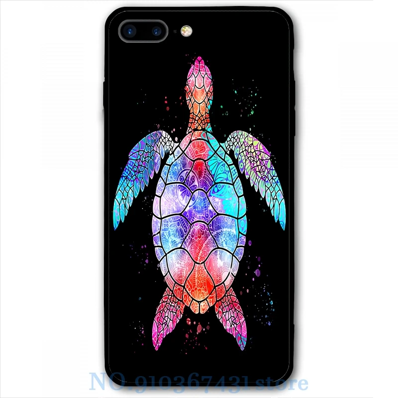 Mandala Sea Turtle Phone Case For iPhone 12 Pro 11 X XR XS Max 8 7 6 6s Plus 5s Soft TPU Glass Back Cover | Мобильные телефоны и