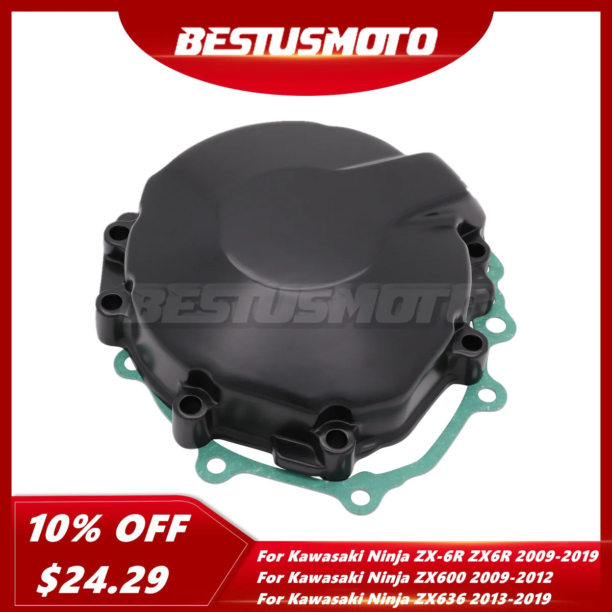 Motorcycle Left Engine Stator Cover Crankcase w/ Gasket For Kawasaki Ninja ZX-6R ZX6R 2009-2019 2013 2014 2015 2016 2017 2018 | Автомобили