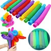 Macarone Luminous Tubes Sensory Fidget Toy Stress Relieve Toys Autism Anti Stress Plastic Bellows for Children Squeeze Gifts Toy 1
