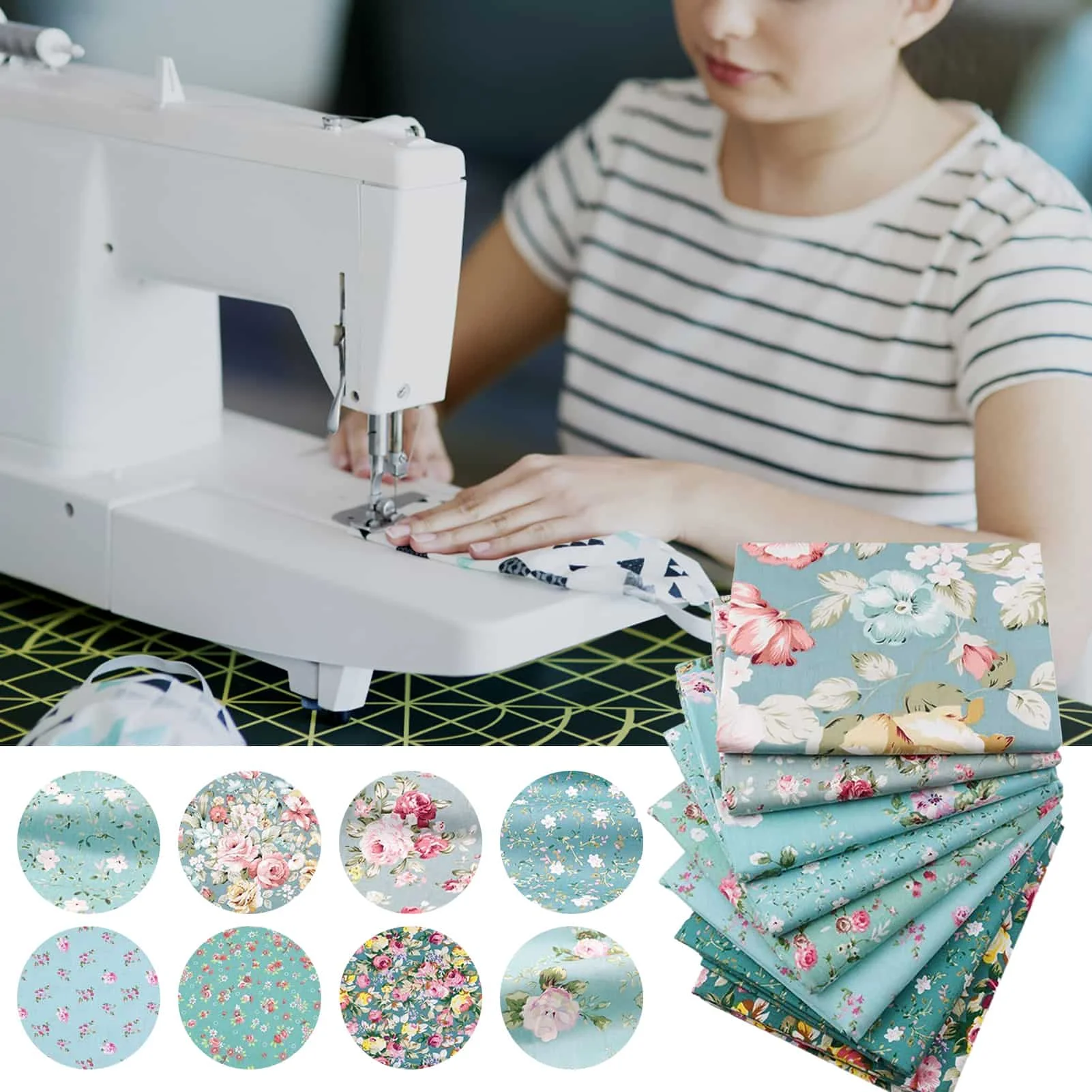8pcs 25cm*25cm Precut Pure Cotton Fabric Craft Fabric Patchwork Squares DIY Making Crafts Tools Needlework Cloth sewing tools sewing fabric paste craft supplies