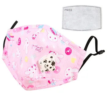 

Children Dust facemask Breathable Printed Valve Haze Pollution Protection Filter Washable care Reusable mouth Face cover masque