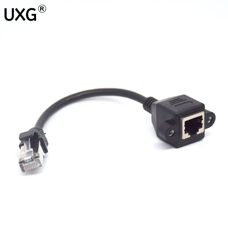 15 см RJ45 короткий кабель мужской женский винт Панель Ethernet LAN Сетевой Удлинительный