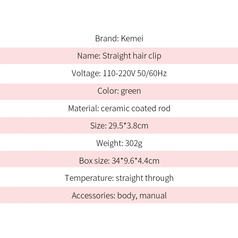 Kemei KM-8950 керамический электрический выпрямитель для волос, бигуди, инструмент для красоты, уход за волосами и стайлинг, выпрямители для