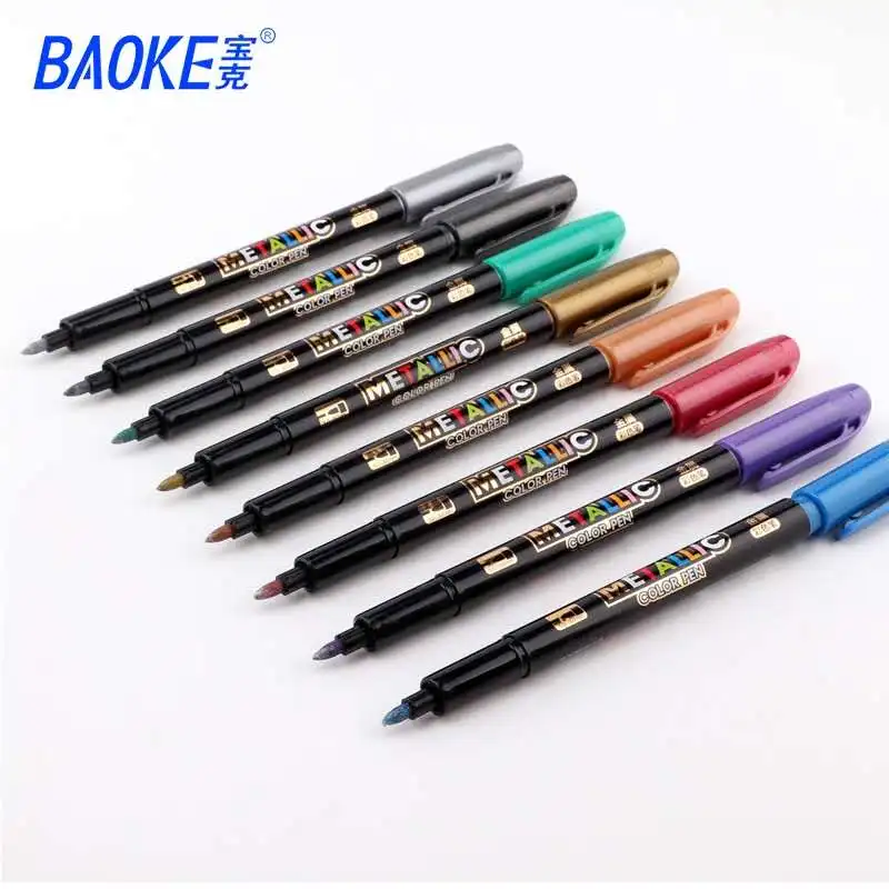 

8 Color Metallic Marker Water Paint Marker Brush Pen Permanent Drawing DIY Photo Album Glass Paper Color Marker Drawing Gift
