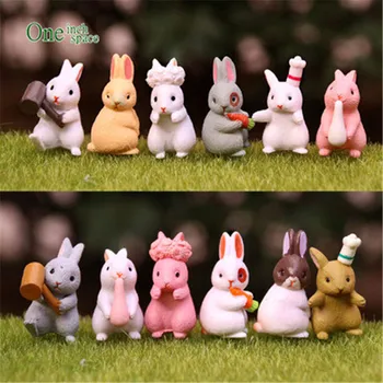 

Cute Garden Rabbit Garage Kit Garland Cute Rabbit Blind Box Doll Decoration Desktop Cake Decorations