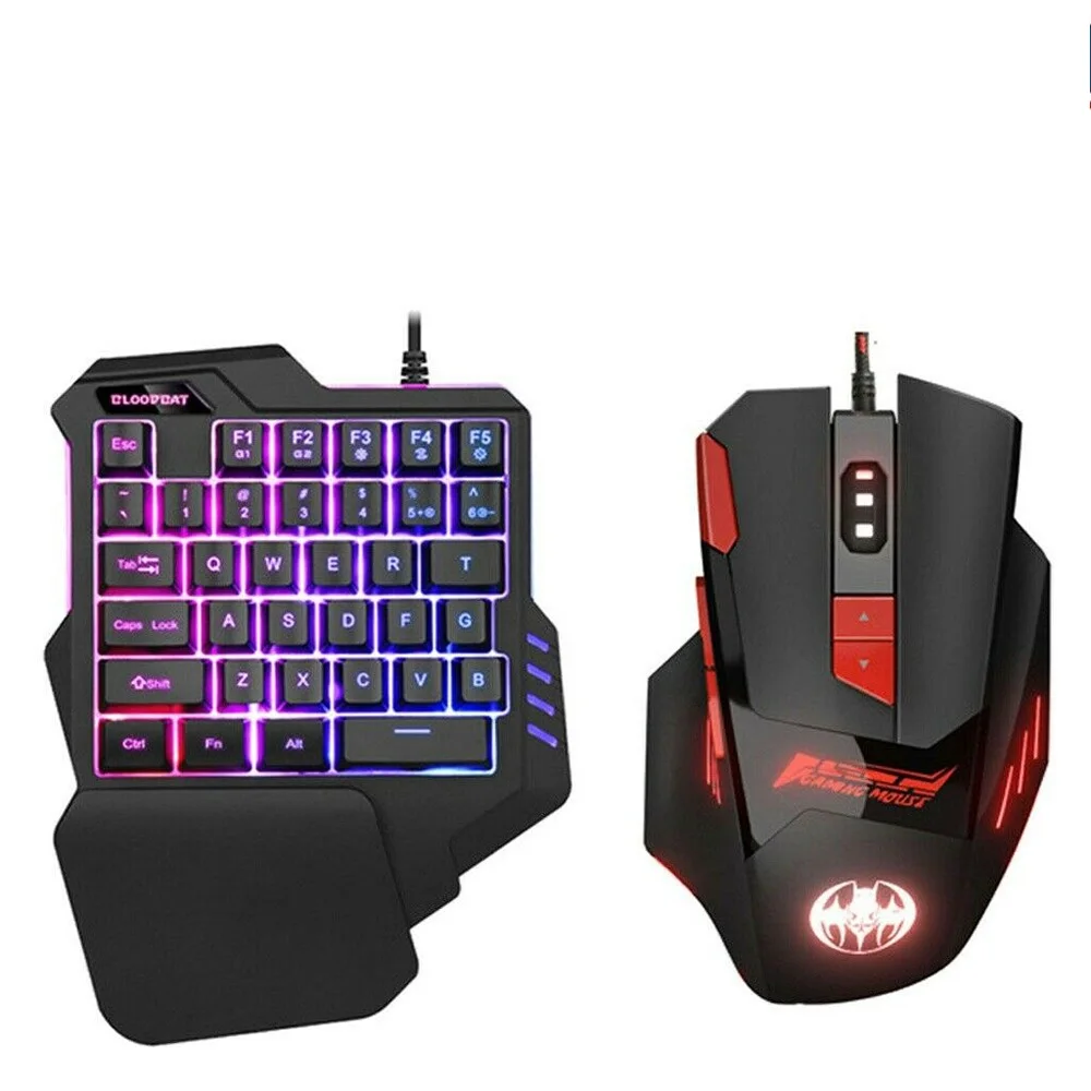 

Single Keyboard Mouse Set Wired Gaming Keyboard Keypad USB Concave Key Cap 35 Keys Hand-held Design for Computer PC Laptop Game