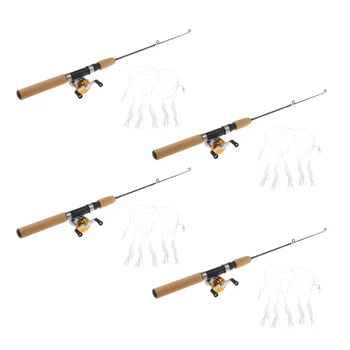 

4pcs Telescopic Mini Fishing Rod Reel 55cm Winter Ice Fishing Pole with Reels Lures Line Peche Carp Fishing Tackles Pesca