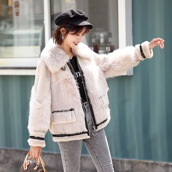 

Natural Fur Coat Female Winter Clothes 2019 Korean Real Fur Jacket Women Double Faced Tops Vintage Wool Jackets and Coats FA282