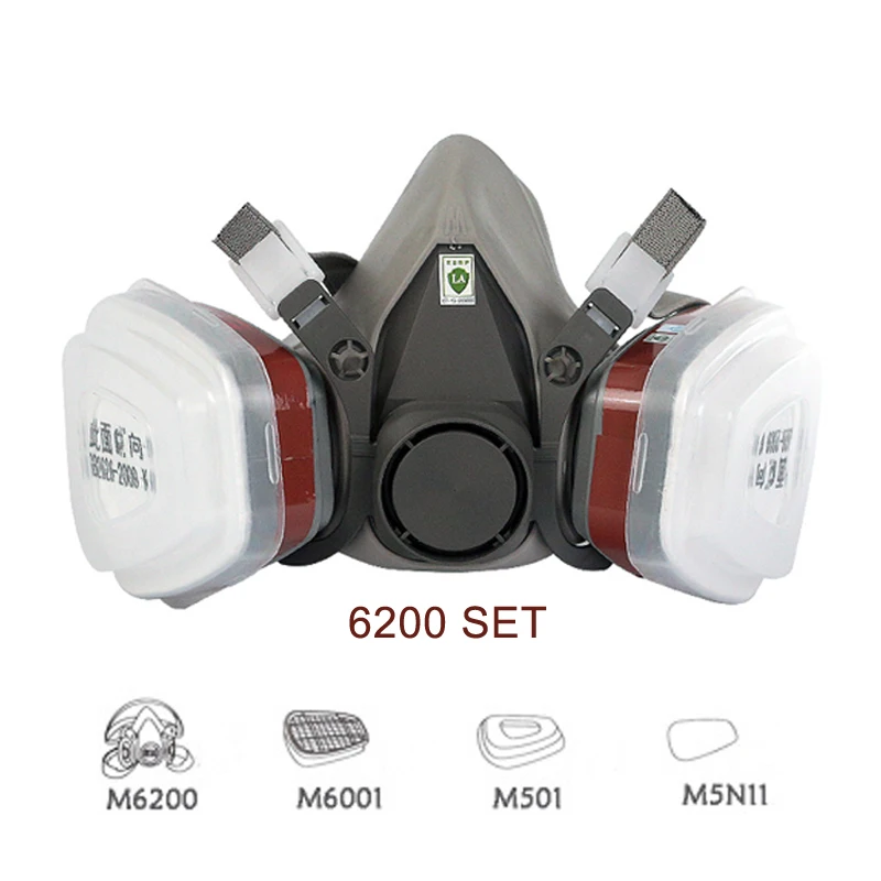 

Gas Masks With Safety Glasses Filter Full Face Protection Mask For formaldehyde Dust Respirators PM005