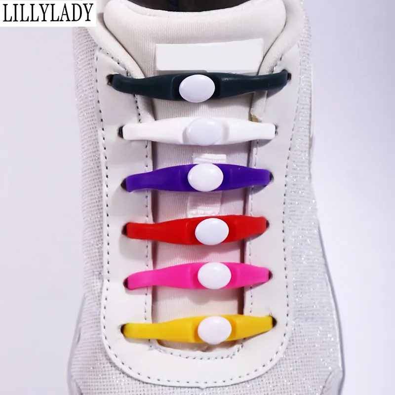 

Silicone No Tie Shoelaces 12pcs/lot Elastic Shoe Laces Accessories Elastic Lace Shoelace Creative Lazy Silicone Laces Rubber
