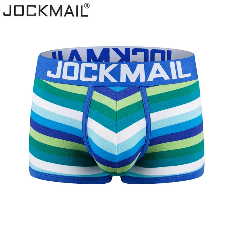 Мужские трусы-боксеры Jockmail модные шорты в радужную полоску с низкой посадкой