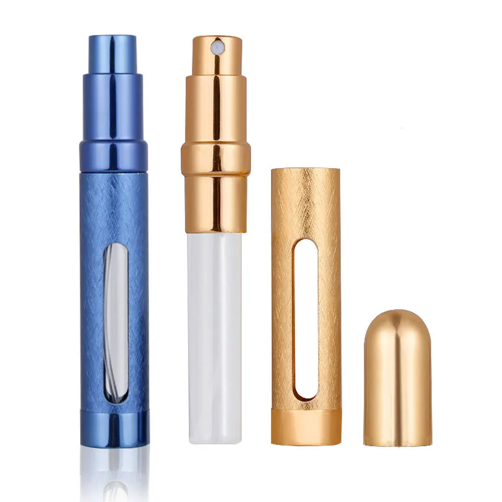 5/12ml Travel Perfume Spray Bottle Portable Aluminum Glass Atomizers Perfume Bottle Mini Refillable Spray Pump Empty Container T