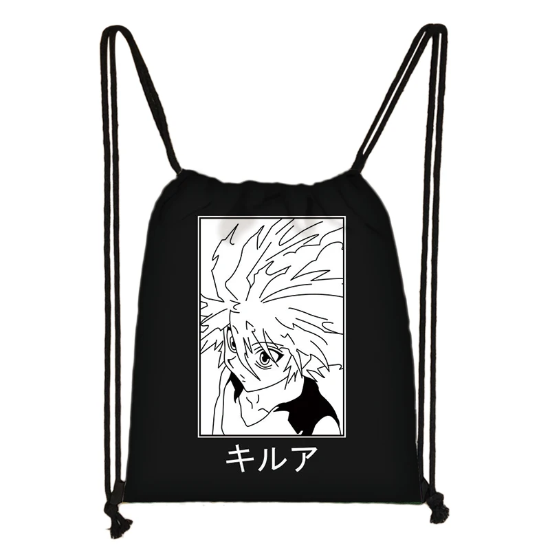 Anime HUNTERxHUNTER Backpack Hunter X Hunter Women Drawstring Bag HXH Killua Zoldyck Gon Freecss Chrollo Girl Storage Travel Bag stylish backpacks for teenage girl Stylish Backpacks