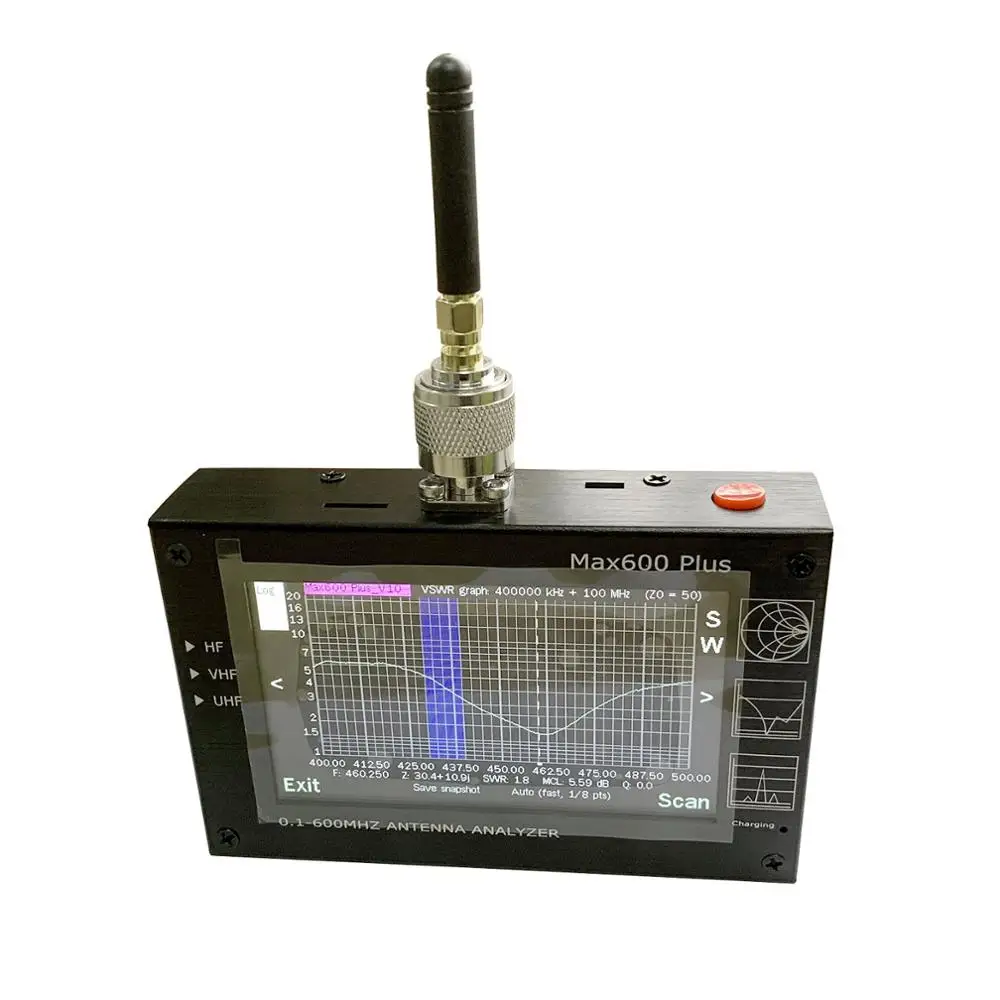 Max600 Plus анализатор HF/VHF/UHF антенны 0 1 600 МГц w/4 3 &quotTFT LCD сенсорный экран VS MINI