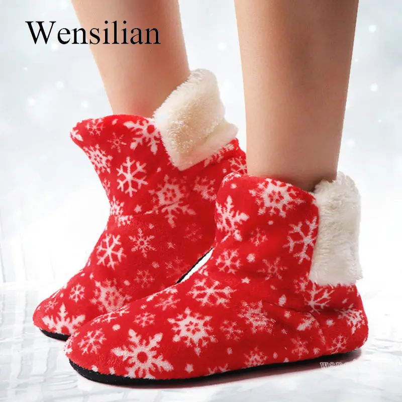 Зимние женские меховые шлепанцы; зимние пушистые тапочки со снежинками; домашние тапочки; домашняя обувь; Рождественская обувь; pantoufle femme