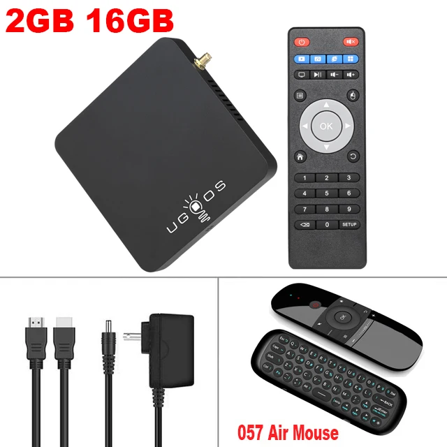 2G16G-057 Air Mouse UGOOS AM3 Android7.1 ТВ приставка 2G 16G Amlogic S912 Восьмиядерный 2,4G& 5G двойной WiFi смарт-приставка 4K HD медиаплеер домашний 3D кинотеатр - Цвет: 2G16G-057 Air Mouse