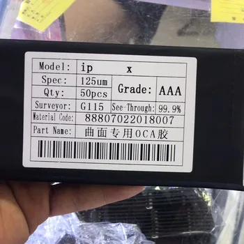 

50pcs/bag 125um hybrid OCA film glue For iphone X XR XS Max XSMAX lcd screen Optical Clear Adhesive