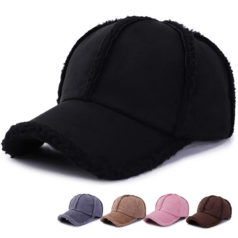 

2020 Winter Hat Women Baseball Cap Wool Thicken Warm Solid Colourful Cap Men Casual Sports Trucker Korean Snapback Bone Cap
