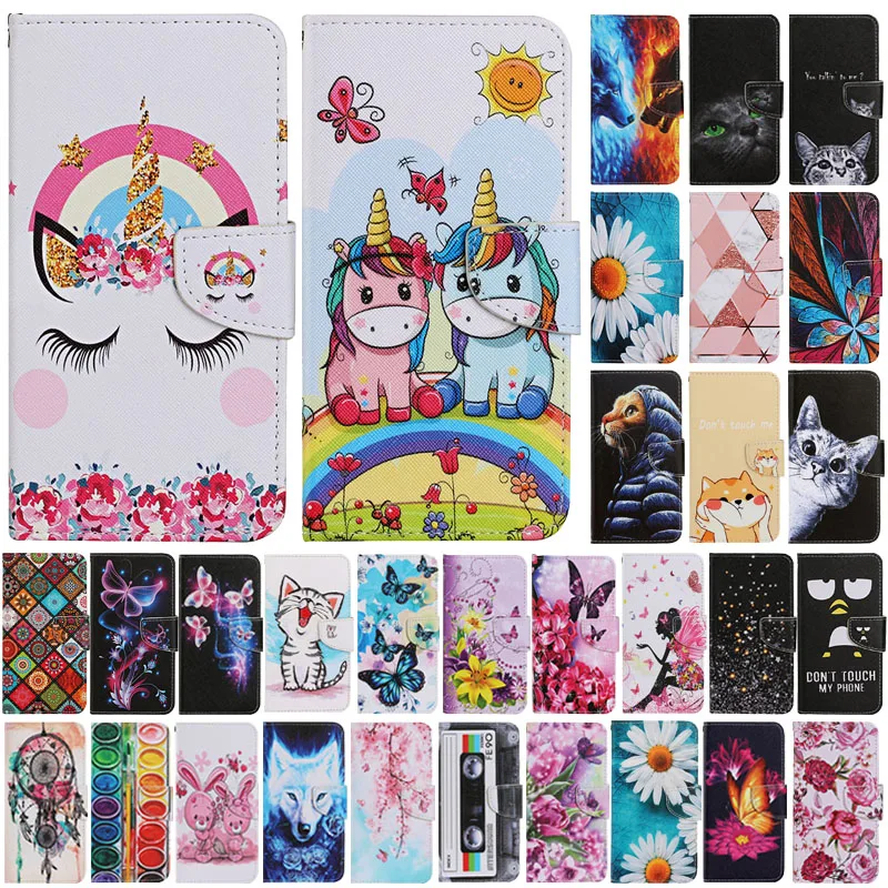 Elegant Painted Leather Wallet Flip Case - Premium Book-Style Cover