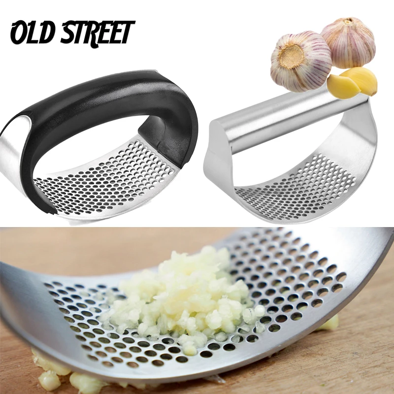 Multifunction Manual Garlic Press Curved Garlic Grinding Slicer