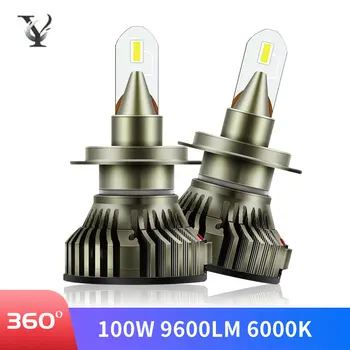 

H7 LED Headlight Bulbs H4 9003 H1 H11 H3 9005 9006 9012 Super Bright Turbo Auto Headlamp Kit 12V 100W 9600LM 6000K 2Pcs