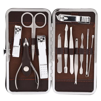 

Manicure Tool Set 12pcs Stainless Steel Nail Clipper Dead Skin Fork Nail File Scraper Manicure Nail Cutter