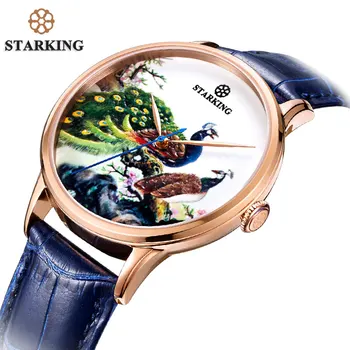 

2020 NEW STARKING Famous Brand Watch Men AAA Quality Colorful Peacock Dial Royal Blue Watch Unique Design Steel Business Watch