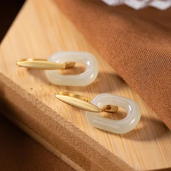 

S925 pure silver and Tianyu women's Earrings Fashion Korean version personality irregular temperament earrings earrings