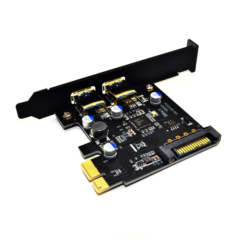 USB 3,0 PCI Express PCIE USB 3,0 адаптер для карт 5 Гбит/с USB 3,0 PCI-E 2 портами плата PCI Express карта расширения SATA разъем питания для ПК