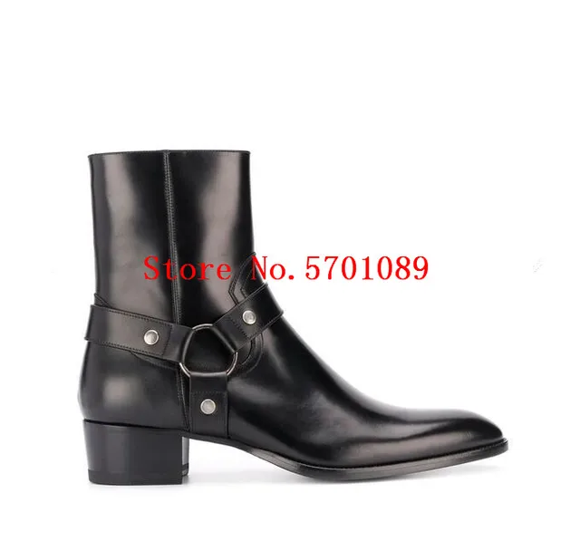 Man Wyatt Harness Boots Smooth Leather 