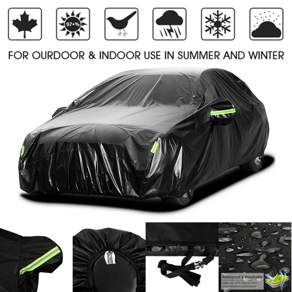 

420D Rain Proof UV SUN Snow Protector Dust Resistant Waterproof Auto Sedan Saloon Hatchback SUV Full Car Cover Coat Shade