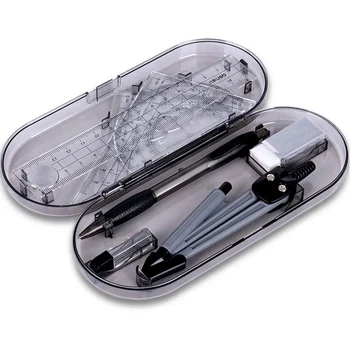 

8 Pcs/Set Protractor Drawing Ruler Eraser Compasses Set Math Eraser Ruler For Student Stationery School Supplies