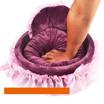 

Pet Dog Puppy Princess Bows Lace Heart Elegant Lovely Bed Doghouse Pet Warm Bed drop shipping